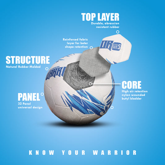 Willage Football Ball Size 5 | Rubber Molded | Warrior