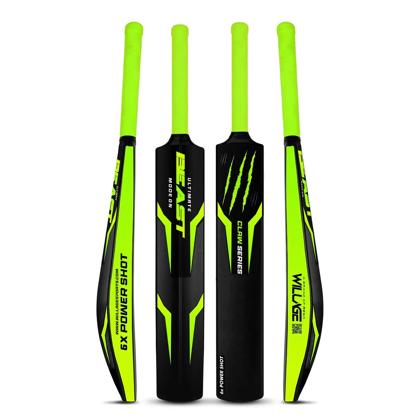 Willage Plastic Cricket bat | Standard full size | Beast Claw Green