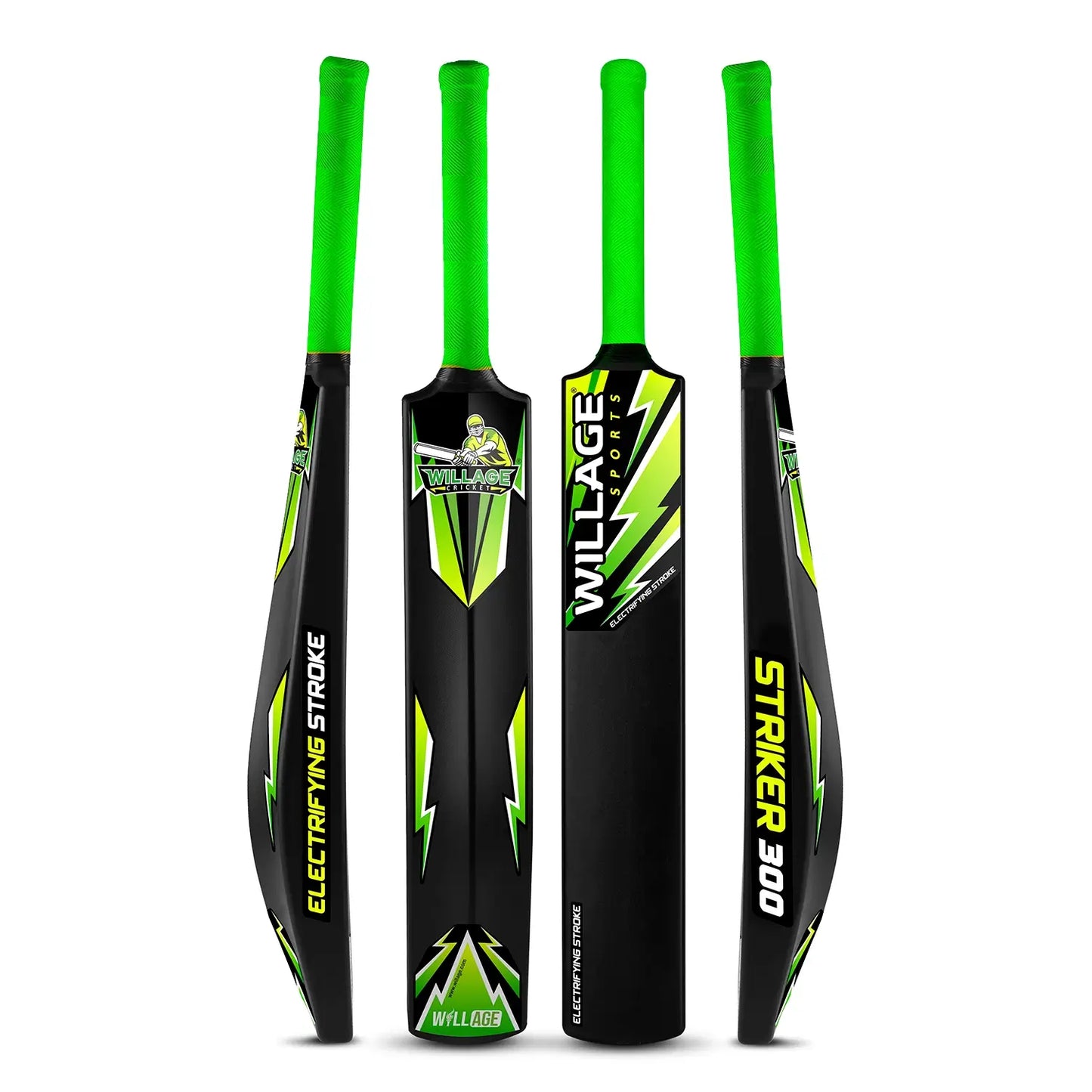 Willage Plastic Cricket bat | Standard full size | Striker 300 Green