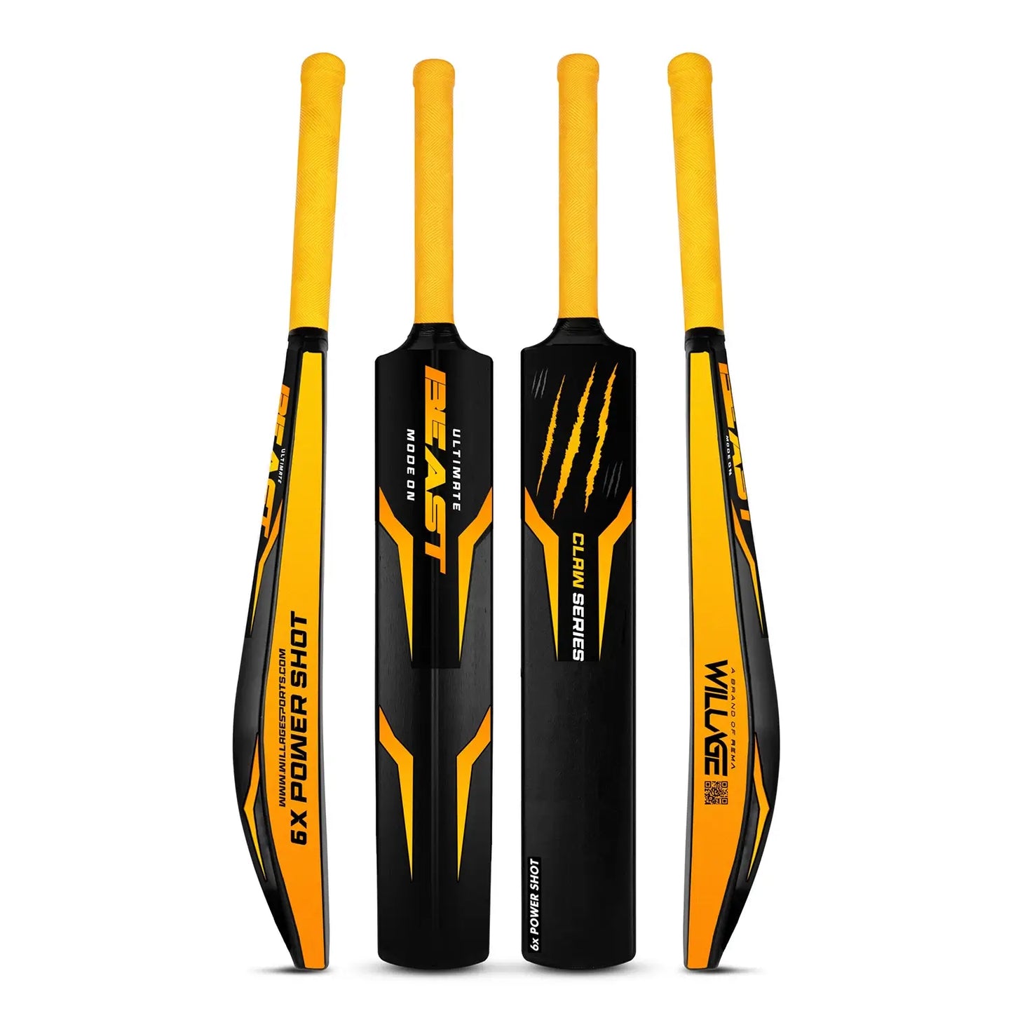 Willage Plastic Cricket bat | Standard full size | Beast Claw Yellow
