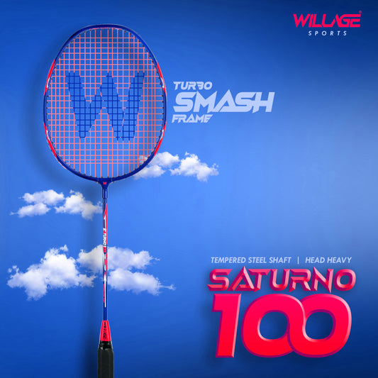Willage Badminton Racket (Saturno 100) (Red-Blue)