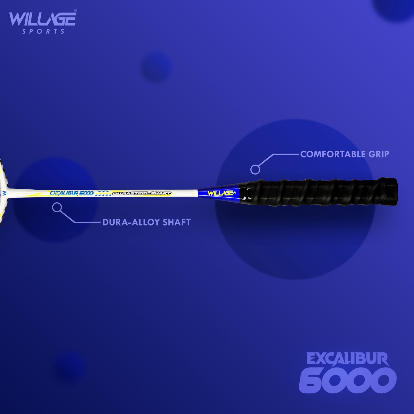 Willage Badminton Racket (Without T joint) (Excalibur 6000 Blue)