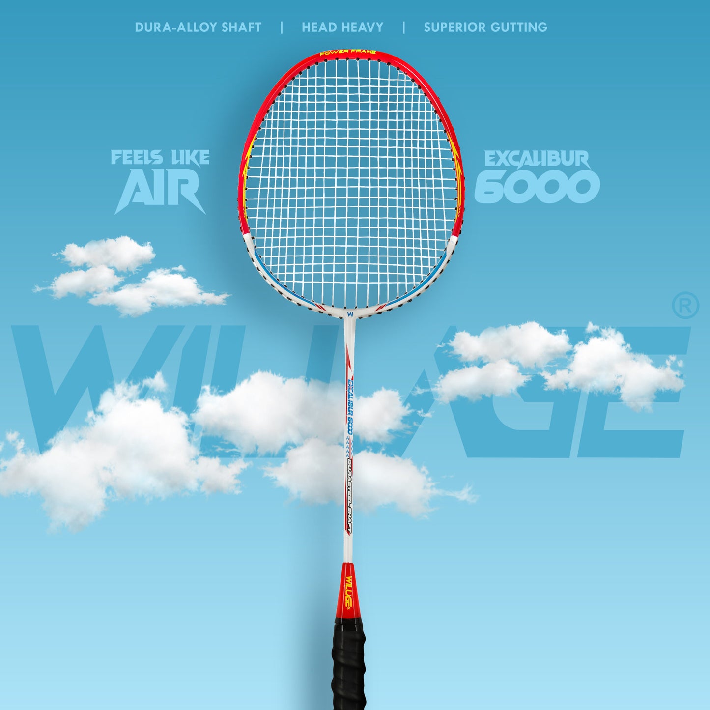 Willage Badminton Racket (Without T joint) (Excalibur 6000 Red)