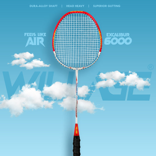Willage Badminton Racket (Without T joint) (Excalibur 6000 Red)