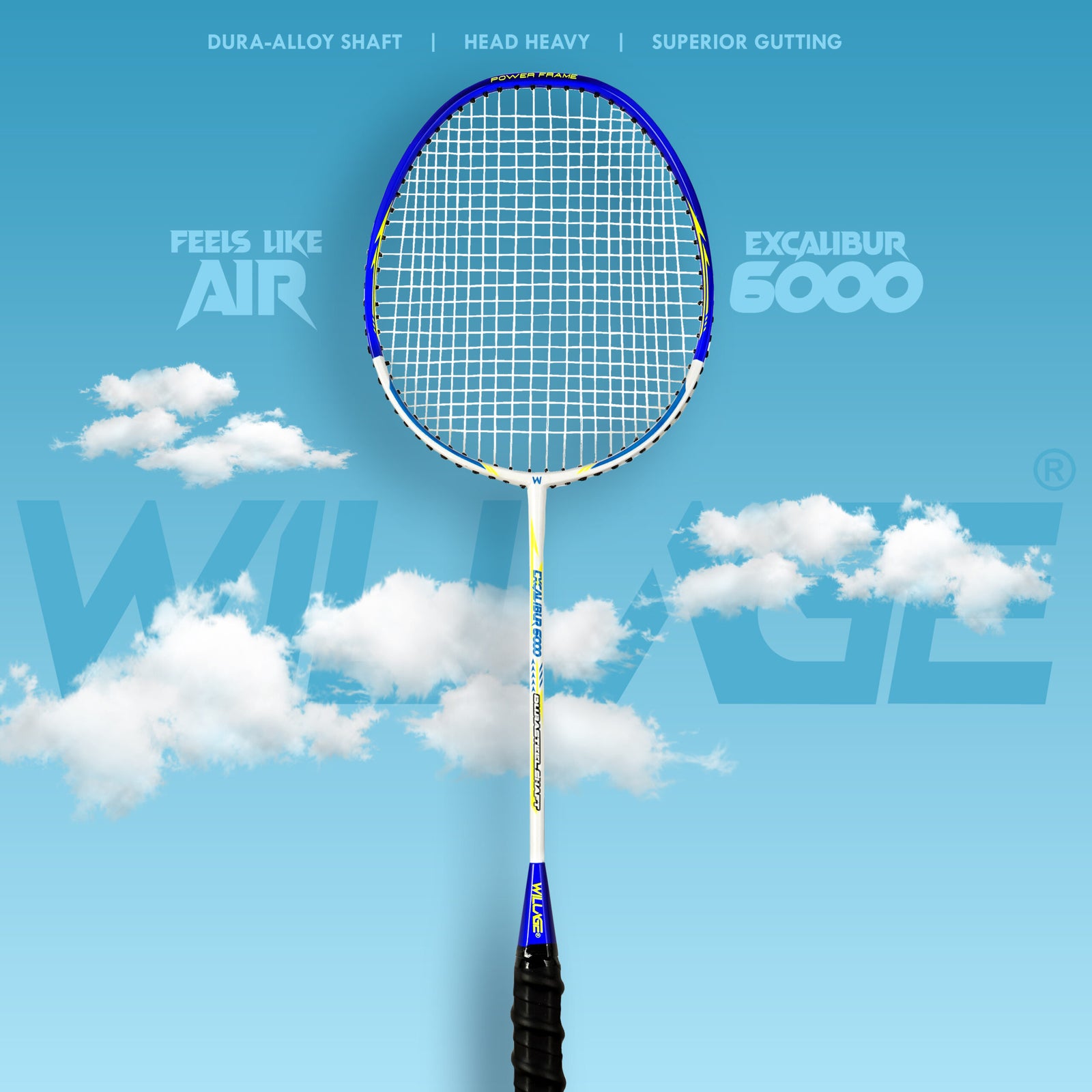 Willage Badminton Racket (Without T joint) (Excalibur 6000 Blue)