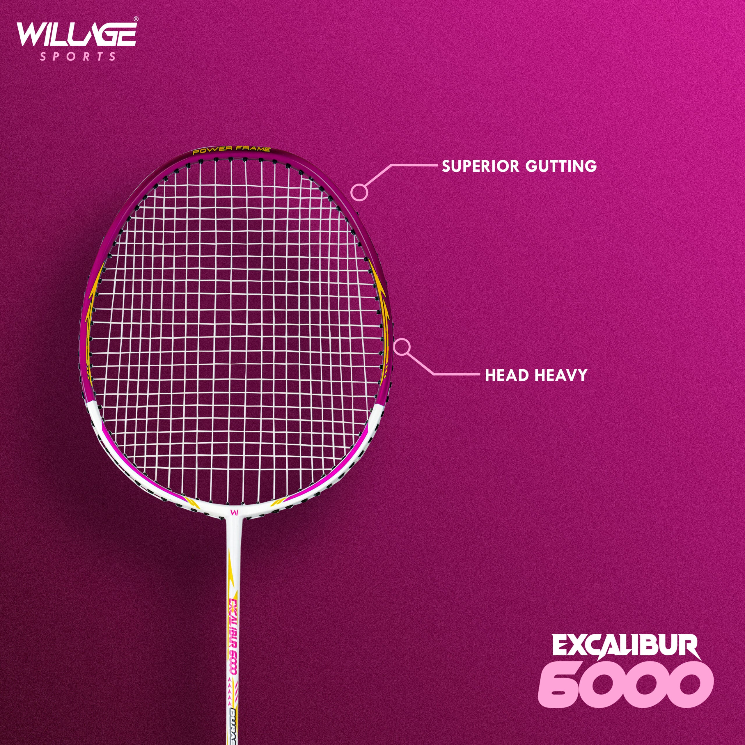 Willage Badminton Racket (Without T joint) (Excalibur 6000 Magenta)