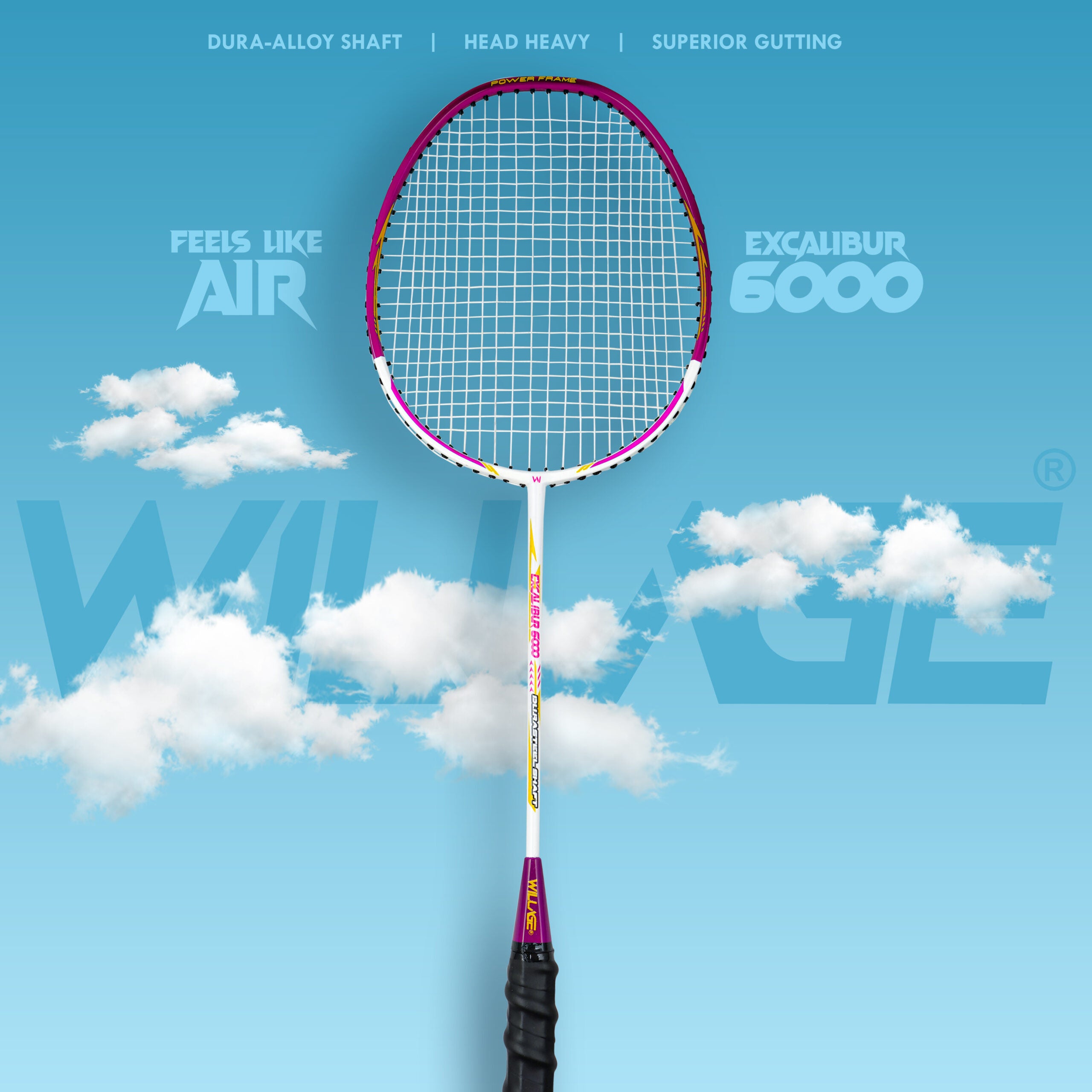 Willage Badminton Racket (Without T joint) (Excalibur 6000 Magenta)