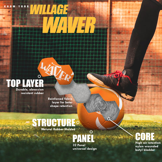 Willage Football Ball Size 5 | Rubber Molded | Waver
