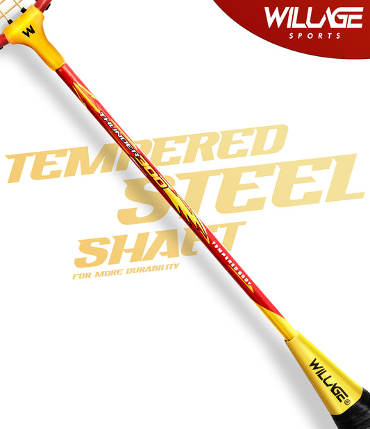 Willage Badminton Racket | With T joint | Thunder 300 (Red)