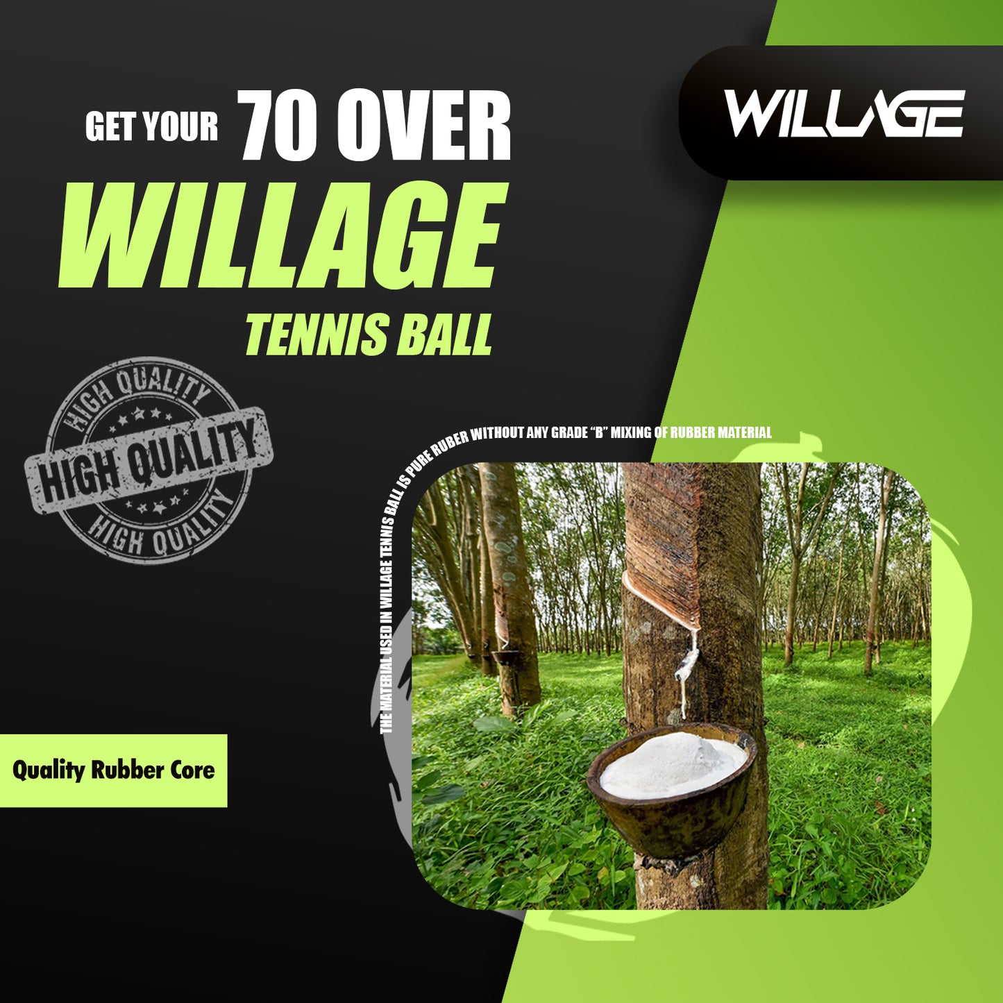Willage Cricket Tennis Balls - Toofaani | 3 pcs. | 80-90 gms.