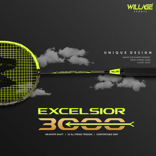 Willage Badminton Racket Graphite Shaft (Without T joint) | Excelsior 3000 Green